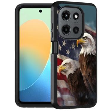 Imagem de FQTBCEARI Capa projetada para Moto G Stylus 5G 2025, capa protetora de corpo inteiro à prova de choque com 3 camadas de grau militar para Motorola Moto G Stylus 5G 2025, bandeira americana patriótica