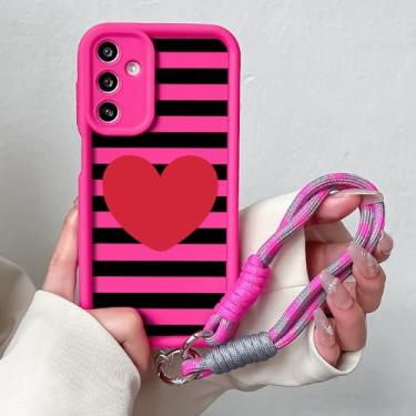 Imagem de Capa com cordão em formato de coração para Samsung A56 A36 A26 A16 A55 A35 54 15 34 25 24 73 53 33 23 71 51 72 52 22 14 32 13, J97, RoseSS, para A35 5G
