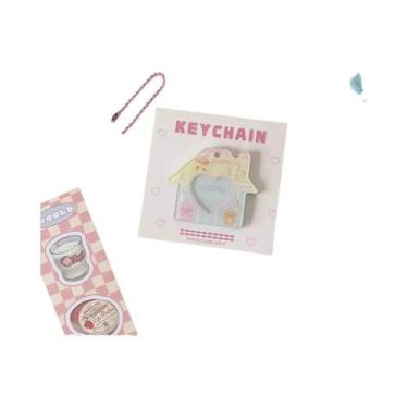 Imagem de Chaveiro Em Forma De Mini Casa Com Porta-Fotos Para Meninas, 1 Polegad