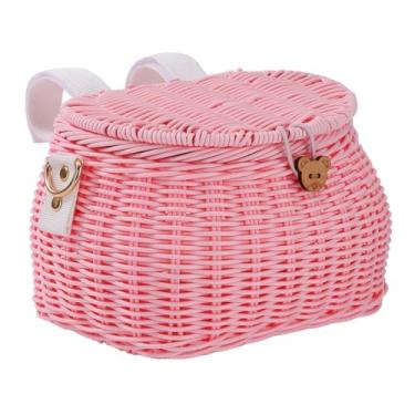 Imagem de UGPLM Cesta infantil para bicicleta com alça de ombro, portátil, acessórios para atividades ao ar livre, bolsa transversal removível, cesta para guidão