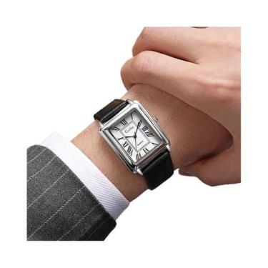 Imagem de Relógio de pulso de quartzo masculino da moda com pulseira de couro - 