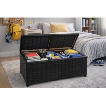 Imagem de Baú Horizontal Caixa Cesto Organizador P/Brinquedos 45lts 60x30x30 FIBRA SINTÉTICA (ARGILA)