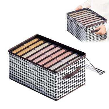 Imagem de 1 unidade de Caixa Armazenamento para Gaveta Plegável com Alças Organizador Multifuncional Roupas Cobertores e Brinquedos Cesto Armário Residencial Em