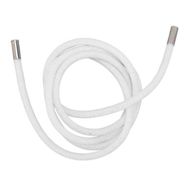 Imagem de Corda brilhante com capuz e lantejoulas com acabamento em tubo redondo, cordão brilhante na cintura para calças esportivas, vestidos com capuz, malha longa de 138 cm, acessório (Branca)