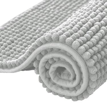 Imagem de Tapetes de banheiro, chenille absorvente macio e espesso, secagem rápida, tapetes de banho laváveis na máquina para piso do banheiro, banheira e chuveiro, acessórios de decoração de casa (Tamanho