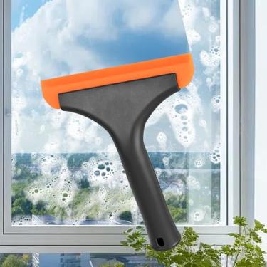 Imagem de Rodo de silicone para vidro de chuveiro com alça preta ferramenta de alisamento de filme de janela para banheiro e uso doméstico