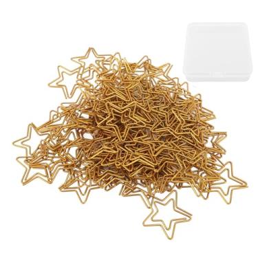 Imagem de Engraçado bonito clipes de papel decorativo diário grampos de papel metal fio ferro 100 pçs conjunto para escritório escola casa estudantes escritores (Em forma de estrela)