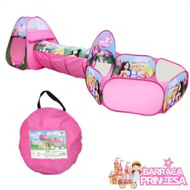 Imagem de Toca Barraca Infantil Colorida 3 Em 1 Túnel Piscina - DM Toys, Rosa