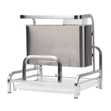 Imagem de POCREATION Suporte para Secar Utensílios de Cozinha, Organizador de Aço Inoxidável para Facas, Hashis e Tábuas de Corte, Com Proteção para Bordas Lisas, Armazenamento de Bancada que