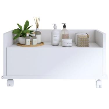 Imagem de Gaveteiro Móvel Branco para Banheiro Ou Quarto Infantil com Rodízios, Organizador com Gaveta para Produtos de Higiene e Brinquedos