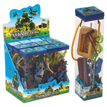 Imagem de Brinquedo Bonecos Soldados Campo de Batalha Kit com 10 Peças Sortidas 