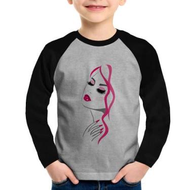 Imagem de Camiseta Raglan Infantil Salão De Beleza Maquiagem Manga Longa - Foca 