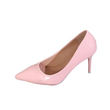 Imagem de Sapatos femininos de bico fino com salto fino, salto francês confortável para uso profissional, rosa, 34