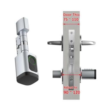 Imagem de Fechadura De Impressão Digital Bluetooth Ajustável RAYKUBE V1 Com Senh