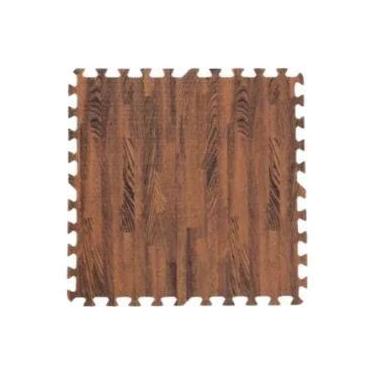 Imagem de Tapete De Atividades Para Bebês Em Espuma Macia Com Padrão De Madeira 