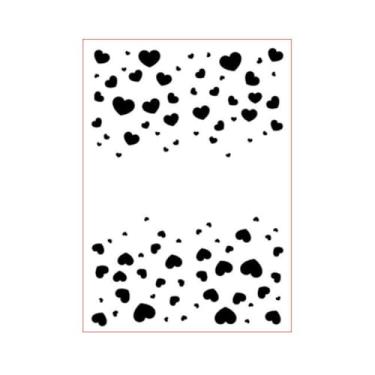 Imagem de Arbuya Pastas em relevo de plástico texturizado de corações para fazer cartões ou diários, faça você mesmo, álbum de fotos, papel feito à mão, scrapbook, artesanato, decoração, molde 12,7 x 18 cm