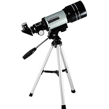 Imagem de pcagfaajmh Telescópio astronômico com tripé para observação de estrelas para crianças, portátil e de alta definição, ampliação de 150 x e calibre de 70 mm