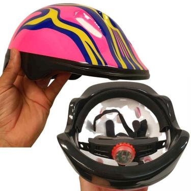 Imagem de Capacete Bicicleta Com Led Bike Skate Patinete Rosa-Unissex