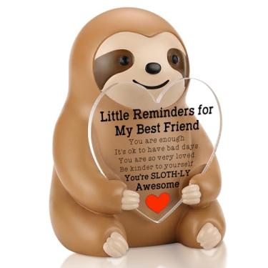 Imagem de CINRLLA Estatueta de melhor amiga preguiça presente para mulheres, decoração de mesa de incentivo para colega de trabalho, presente de agradecimento, ideia de presente de aniversário de amizade