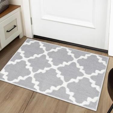 Imagem de COZYLOOM Tapete de entrada 2x3 pequeno tapete de quarto marroquino capas de piso não derramamento resistente a manchas geométrico moderno tapete boho casa de fazenda tapete alto baixo acento para sala