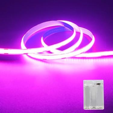 Imagem de ZSLAIFU Fita de luzes LED alimentadas por bateria, fita de LED COB de 9 m, luzes de LED operadas por bateria, fitas de LED rosa alimentadas por bateria para armário, armário, prateleira, cozinha