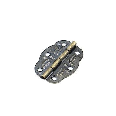 Imagem de 10 peças dobradiças de bronze decoração caixa de joias dobradiça com parafuso para porta vintage armário gaveta móveis acessórios hardware