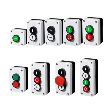 Imagem de Interruptor de botão à prova d'água Start Stop autovedante caixa de controle de mão industrial com símbolo de seta (5 acima)