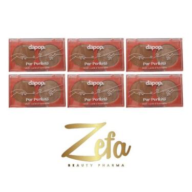 Imagem de Kit 06 Paleta Duo Blush Matte E Iluminador Cor A - Dapop