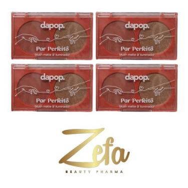 Imagem de Kit 04 Paleta Duo Blush Matte E Iluminador Cor C - Dapop