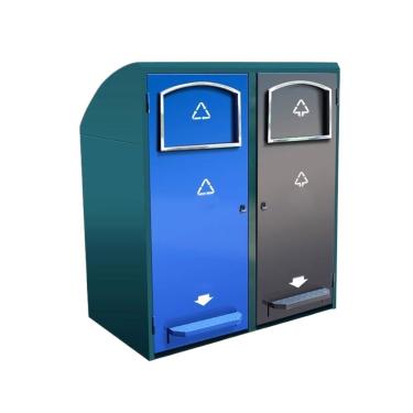 Imagem de Lata de lixo ao ar livre Lixeira externa de metal grande capacidade, pedal pé, caixotes lixo classificados