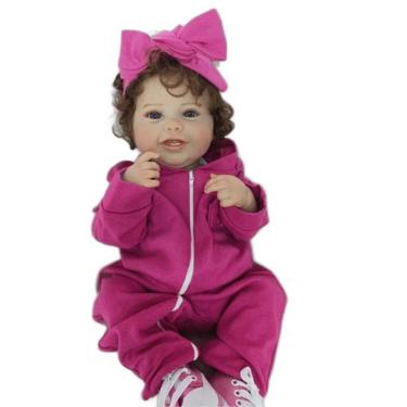 Imagem de Bebe Reborn Menina, Vinil De Silicone Macio, Olhos Abertos, Realista, Cabelo Implantado...