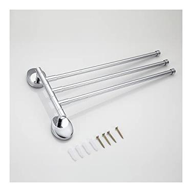 Imagem de 3FLQOOPP Toalheiro Toalheiro de parede haste giratória 360 aço inoxidável suporte de toalha ganchos de banheiro toalheiro acessórios de banheiro suporte de armazenamento de toalhas ferragens de
