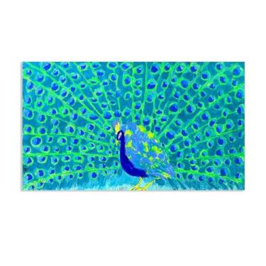 Imagem de Walasse Ting Wall Art Peacock II Impressão em tela giclée de famosa pintura abstrata colorida presente para decoração de quarto de banheiro moderno 60 x 100 cm (24 x 39 polegadas) pôster