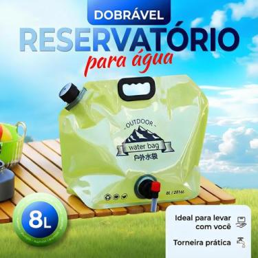 Imagem de Bolsa de Água Dobrável 8 Litros Portátil Mochila de Hidratação Acampam