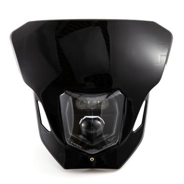 Imagem de Farol de LED Pit Bike Farol dianteiro de motocicleta farol alto/baixo DRL para Dirt Bike CRF125 150 200 250 300 350 450 500 450L 450RL CR XR Motocross (preto)