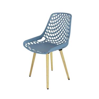 Imagem de Cadeira Aproximação Interlocutor Fixa Beau Design Com 4 pés de Madeira Azul Rhodes