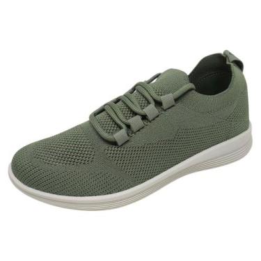 Imagem de Tênis Feminino Tricot Respirável Conforto Casual Usaflex, Esmeralda, 3