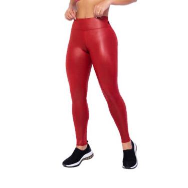 Imagem de Calça Legging Basica Em Cirre Cintura Alta Cos Alto - Wolfox, Vermelho