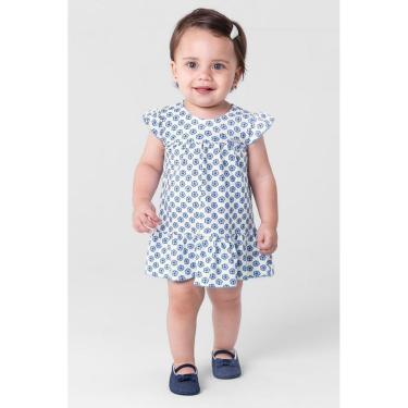 Imagem de Vestido infantil menina estampado Mundi Branco-Feminino