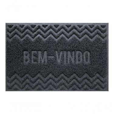 Imagem de Capacho Vinílico Zig Zag Grafite Dark Gray 60x40cm - Uzoo Capacho Vinilico Zigzag 60x40cm Grafite Dark Gray