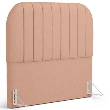 Imagem de Cabeceira Cama Box King Estofada Orgânica 195cm Alice W01 Linho Rosê - Lyam Decor