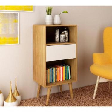 Imagem de Estante Baixa Para Sala 01 Gaveta E1715 Natural Off White - TECNO MOBI
