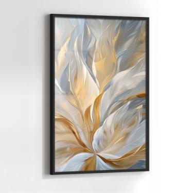 Imagem de Quadro com Moldura e Acrilico Cristal Vidro Artistico Pinceladas para 