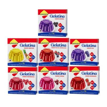 Imagem de Kit Gelatina Zero Açúcar Sabores Sortidos - Lowçúcar 7 Unidades 10g