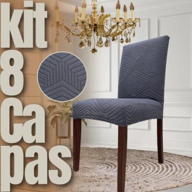 Imagem de Escocesa - Kit 8 Capas de Cadeira Linha Gold - Cinza - OK Darling
