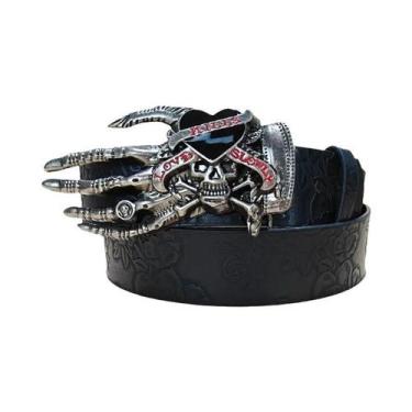 Imagem de Cinto De Couro Punk plus Size Com Caveira, Estilo Harajuku Gótico Y2K,