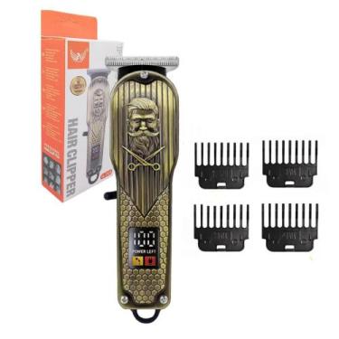 Imagem de Máquina Aparador de Pêlo Cabelo Barba Profissional Com Display Digital