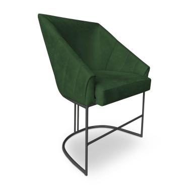 Imagem de Poltrona Luxo Alana Suede Verde Base Ferro Preto - Pallazio