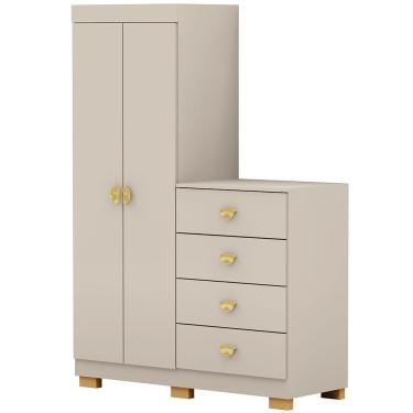 Imagem de Cômoda Para Quarto 2 Portas 4 Gavetas 120cm Tulsa V01 Fendi - Lyam Decor