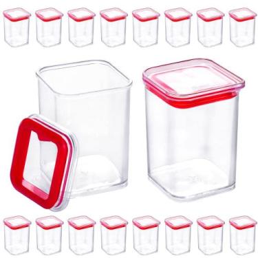 Imagem de 10 Potes Hermético 160ml Cristal Empilhável Transparente Porta Tempero